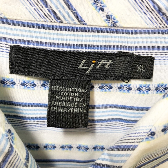 Lift-Diagonal Stripe Long Sleeve Button Up Shirt - Picture 4 of 7